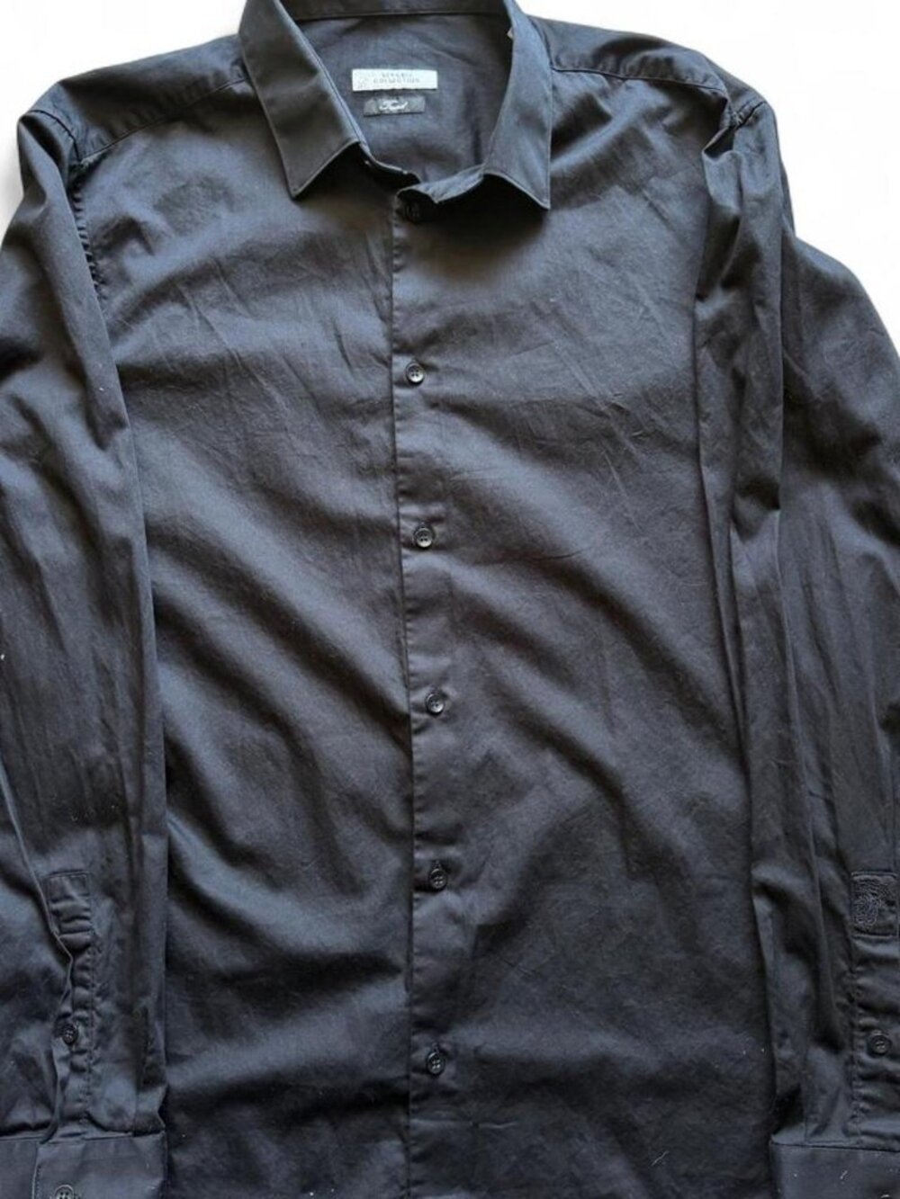 Versace Collection Mens Black Long Sleeve Button Down Shirt